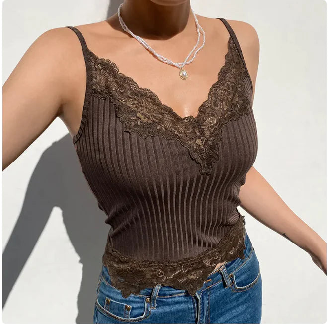 Sexy Lace V-Neck Sling Top